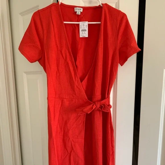 Crew Dresses Red Wrap Dress By Jcrew Small Nwt Poshmark